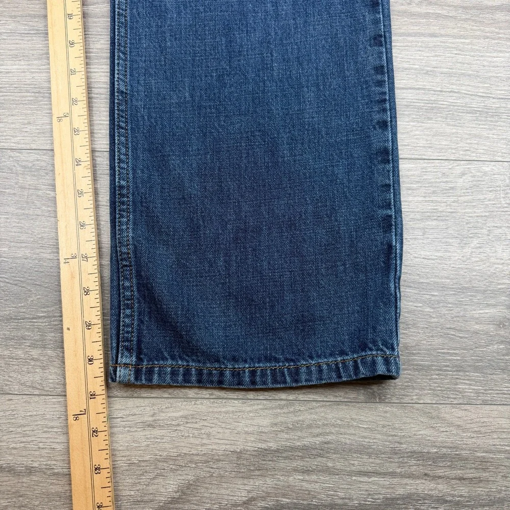 Tommy Hilfiger Jeans Mens 38x32 Blue Baggy Straight Leg Zip Fly 5 Pocket Classic